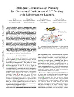 Intelligent Communication Planning for Constrained Environmental IoT
  Sensing with Reinforcement Learning