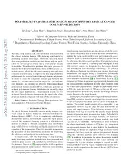 Polymerized Feature-based Domain Adaptation for Cervical Cancer Dose Map
  Prediction
