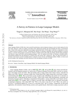 A Survey on Fairness in Large Language Models