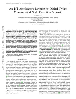 An IoT Architecture Leveraging Digital Twins: Compromised Node Detection
  Scenario