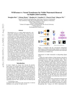 WMFormer++: Nested Transformer for Visible Watermark Removal via Implict
  Joint Learning