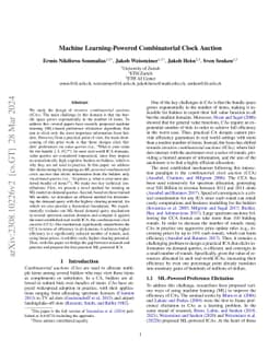 Machine Learning-Powered Combinatorial Clock Auction