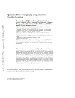 Quantum State Tomography using Quantum Machine Learning