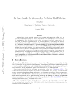 An Exact Sampler for Inference after Polyhedral Model Selection