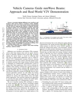 Vehicle Cameras Guide mmWave Beams: Approach and Real-World V2V
  Demonstration