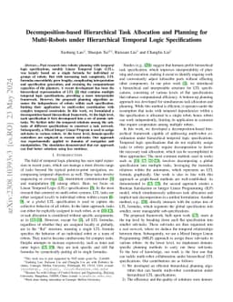 Decomposition-based Hierarchical Task Allocation and Planning for
  Multi-Robots under Hierarchical Temporal Logic Specifications