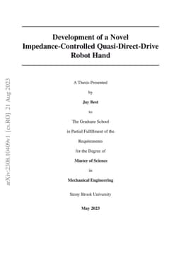 Development of a Novel Impedance-Controlled Quasi-Direct-Drive Robot
  Hand