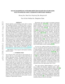 Multi-GradSpeech: Towards Diffusion-based Multi-Speaker Text-to-speech
  Using Consistent Diffusion Models