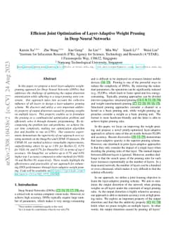 Efficient Joint Optimization of Layer-Adaptive Weight Pruning in Deep
  Neural Networks