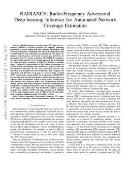 RADIANCE: Radio-Frequency Adversarial Deep-learning Inference for
  Automated Network Coverage Estimation