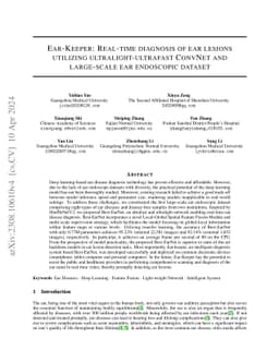 Ear-Keeper: Real-time Diagnosis of Ear Lesions Utilizing
  Ultralight-Ultrafast ConvNet and Large-scale Ear Endoscopic Dataset