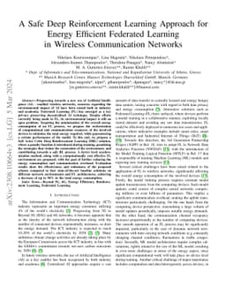 A Safe Deep Reinforcement Learning Approach for Energy Efficient
  Federated Learning in Wireless Communication Networks