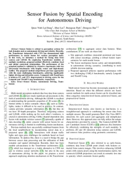 Sensor Fusion by Spatial Encoding for Autonomous Driving