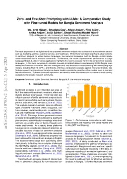 Zero- and Few-Shot Prompting with LLMs: A Comparative Study with
  Fine-tuned Models for Bangla Sentiment Analysis