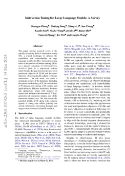 Instruction Tuning for Large Language Models: A Survey