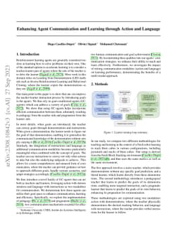Enhancing Agent Communication and Learning through Action and Language