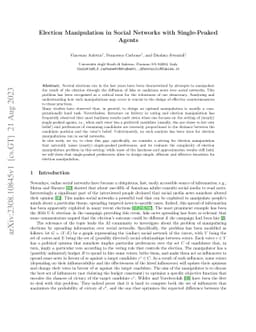 Election Manipulation in Social Networks with Single-Peaked Agents