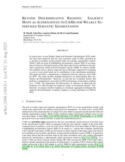 Beyond Discriminative Regions: Saliency Maps as Alternatives to CAMs for
  Weakly Supervised Semantic Segmentation
