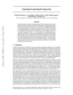 Topological Graph Signal Compression