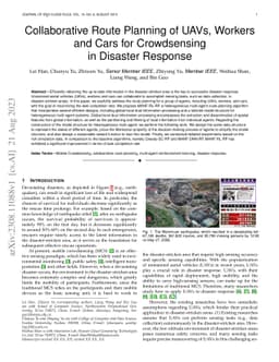 Collaborative Route Planning of UAVs, Workers and Cars for Crowdsensing
  in Disaster Response