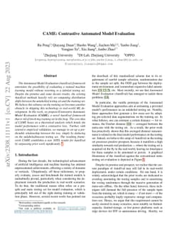 CAME: Contrastive Automated Model Evaluation