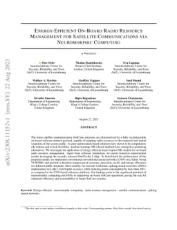 Energy-Efficient On-Board Radio Resource Management for Satellite
  Communications via Neuromorphic Computing