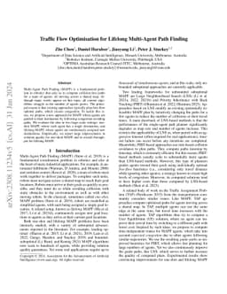 Traffic Flow Optimisation for Lifelong Multi-Agent Path Finding