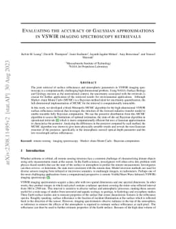 Evaluating the accuracy of Gaussian approximations in VSWIR imaging
  spectroscopy retrievals