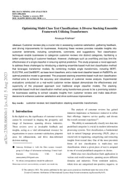 Optimizing Multi-Class Text Classification: A Diverse Stacking Ensemble
  Framework Utilizing Transformers