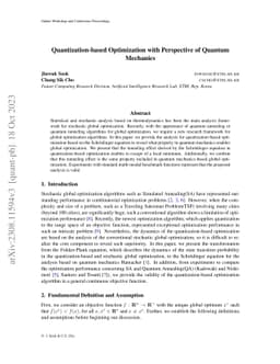 Quantization-based Optimization with Perspective of Quantum Mechanics