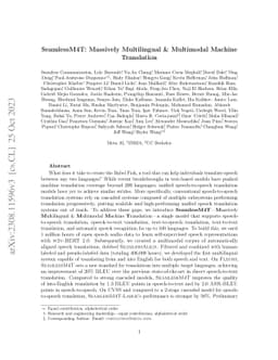 SeamlessM4T: Massively Multilingual & Multimodal Machine Translation