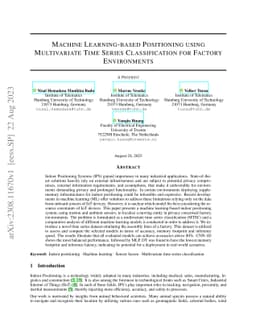 Machine Learning-based Positioning using Multivariate Time Series
  Classification for Factory Environments