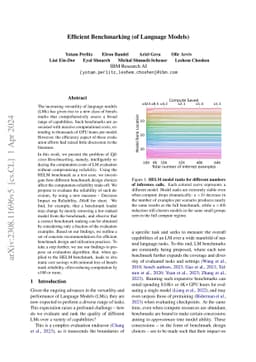 Efficient Benchmarking of Language Models