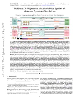 MolSieve: A Progressive Visual Analytics System for Molecular Dynamics
  Simulations