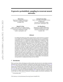 Expressive probabilistic sampling in recurrent neural networks