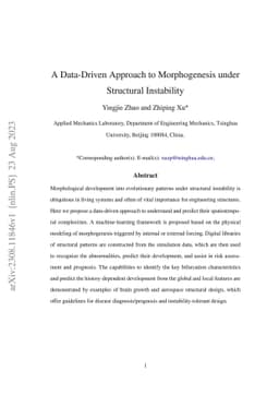 A Data-Driven Approach to Morphogenesis under Structural Instability