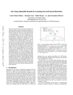 On Using Admissible Bounds for Learning Forward Search Heuristics
