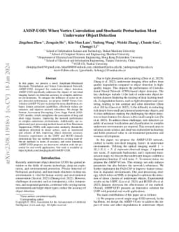 AMSP-UOD: When Vortex Convolution and Stochastic Perturbation Meet
  Underwater Object Detection