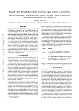 Topical-Chat: Towards Knowledge-Grounded Open-Domain Conversations