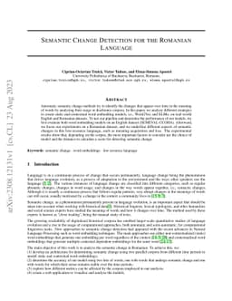 Semantic Change Detection for the Romanian Language