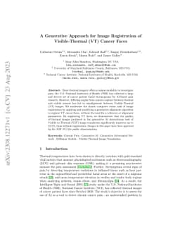 A Generative Approach for Image Registration of Visible-Thermal (VT)
  Cancer Faces