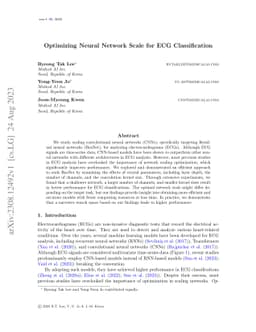 Optimizing Neural Network Scale for ECG Classification