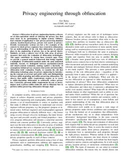 Privacy engineering through obfuscation