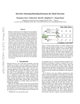 SieveNet: Selecting Point-Based Features for Mesh Networks