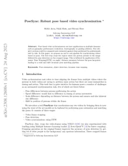 PoseSync: Robust pose based video synchronization