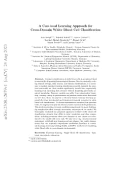A Continual Learning Approach for Cross-Domain White Blood Cell
  Classification