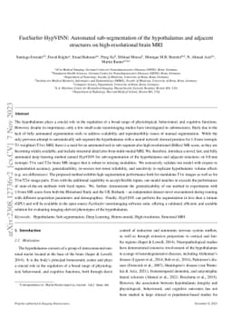 FastSurfer-HypVINN: Automated sub-segmentation of the hypothalamus and
  adjacent structures on high-resolutional brain MRI