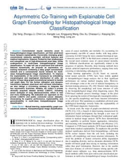 Asymmetric Co-Training with Explainable Cell Graph Ensembling for
  Histopathological Image Classification