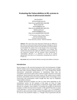 Evaluating the Vulnerabilities in ML systems in terms of adversarial
  attacks