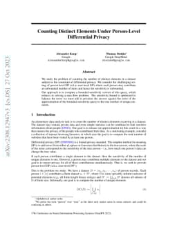 Counting Distinct Elements Under Person-Level Differential Privacy